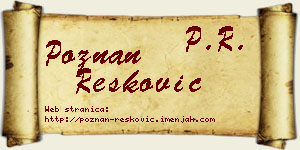 Poznan Resković vizit kartica